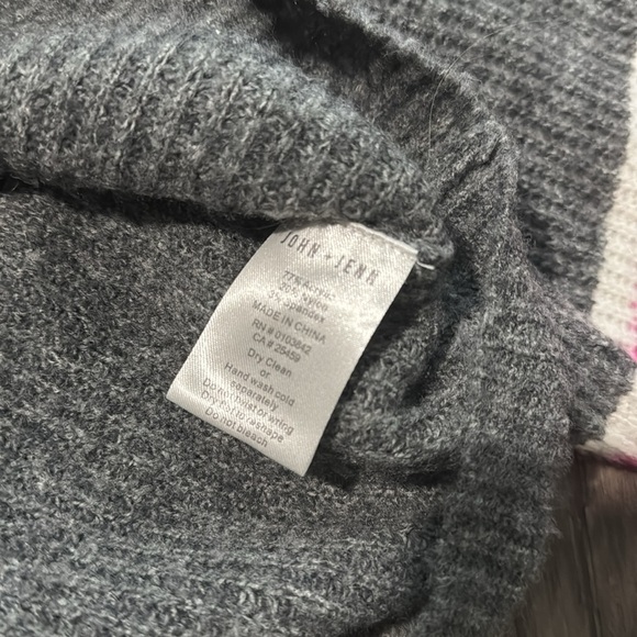 John + Jenn Varsity Striped Sleeves Mock Neck Pullover Sweater M - Picture 5 of 5